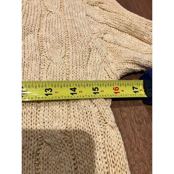 VINTAGE Cardigan Linen Blend Women's Small Medium Beige CRICKET Hong Kong Preppy - Picture 8 of 8